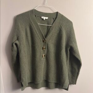 Madewell Olive Green V-Neck Sweater